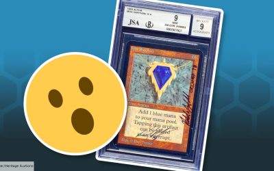 Complete MTG Alpha set up for auction, with signed Power 9